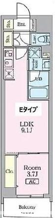 GADENXAVIS門前仲町(1LDK/6階)の間取り写真