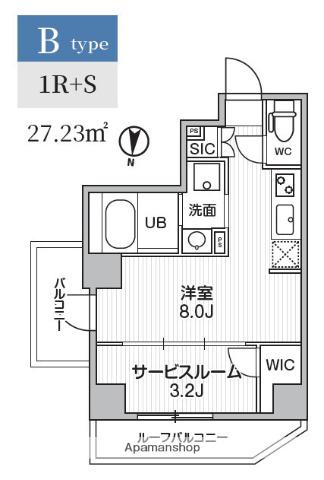 S-RESIDENCE亀戸BALM(1DK/5階)の間取り写真