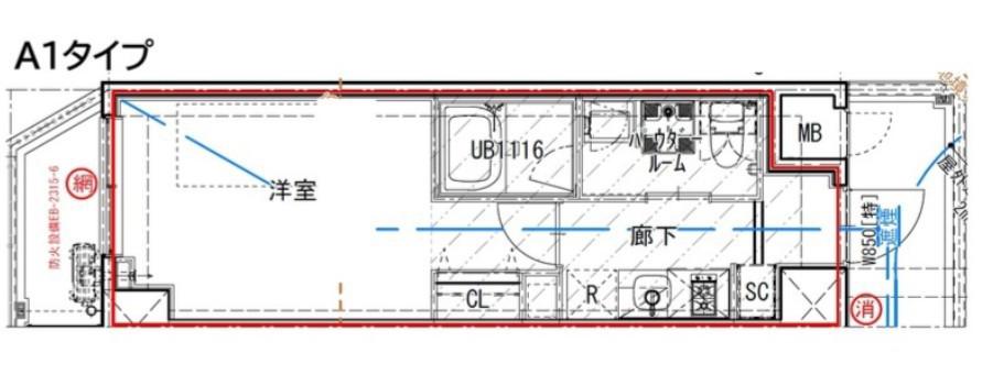 ESーGRANDE大島ガーデンテラス(1K/3階)の間取り写真