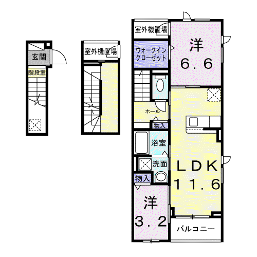 アルカディアⅡ(2LDK/3階)の間取り写真