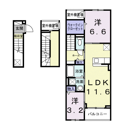 アルカディアⅢ(2LDK/3階)の間取り写真