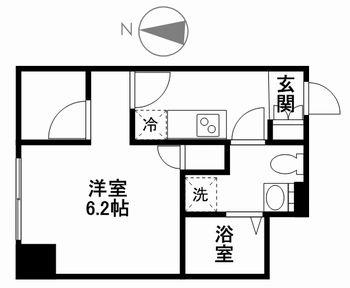 クローバーコート黒門町(1K/4階)の間取り写真