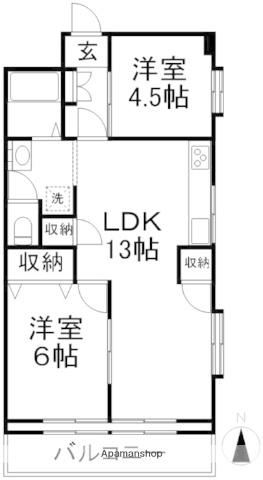 上鷺ロイヤルハイツ 6階階 間取り