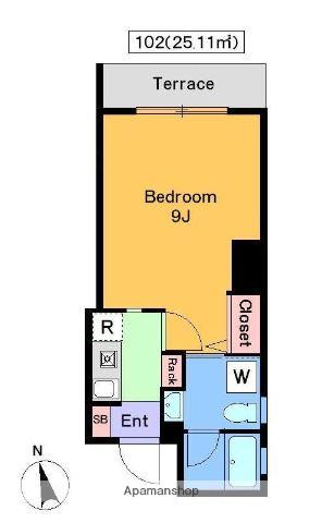 第三ローヤル上鷺(1K/1階)の間取り写真