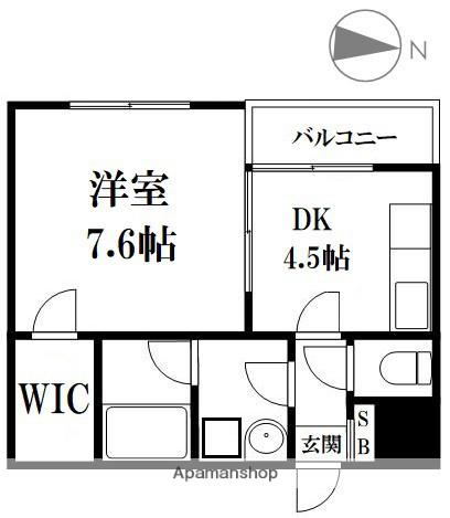 グレイスコート新宿(1DK/1階)の間取り写真