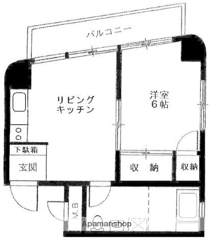マンションヴィップ中野坂上(1DK/6階)の間取り写真