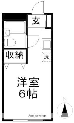 コーポシバタ(ワンルーム/1階)の間取り写真