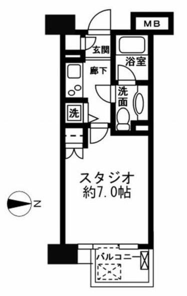 レジディア新宿イーストⅡ(1K/4階)の間取り写真