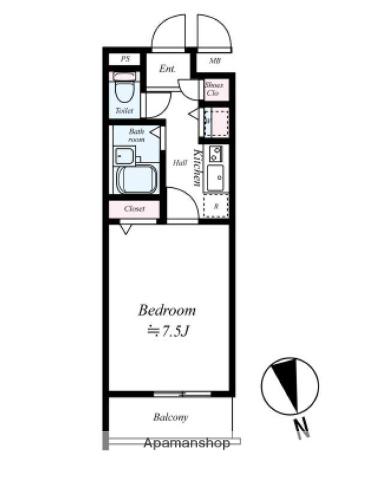 グランド・ガーラ練馬(ワンルーム/8階)の間取り写真