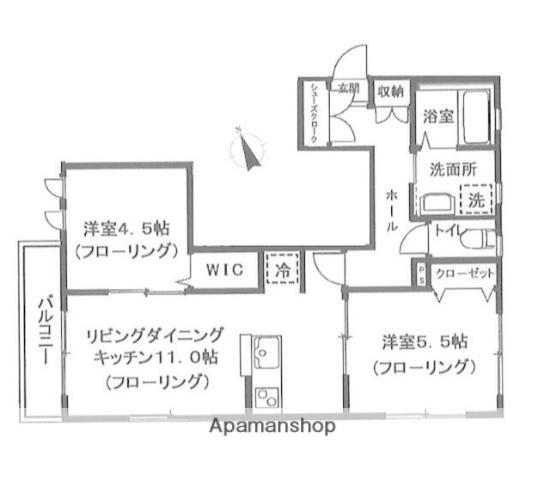 シーダウエスト(2LDK/3階)の間取り写真