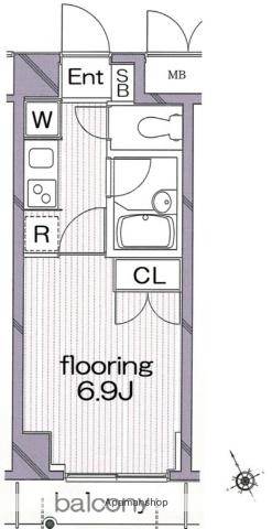グランヴァン阿佐ヶ谷Ⅱ(1K/3階)の間取り写真