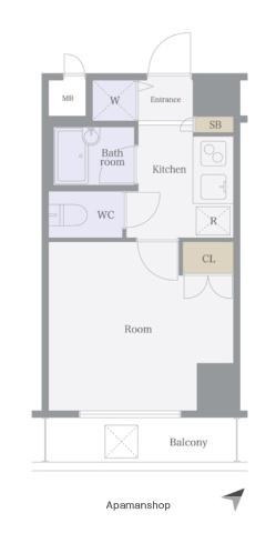 OLIO東長崎(1K/3階)の間取り写真