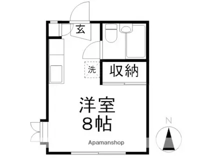 中落合アビラ(ワンルーム/2階)の間取り写真