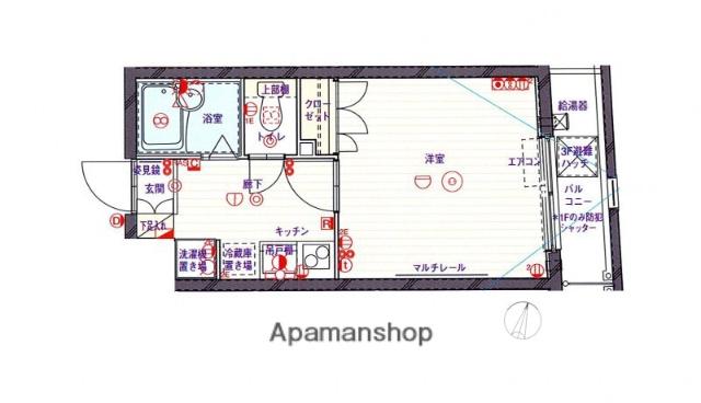 クレイシア北新宿(1K/1階)の間取り写真