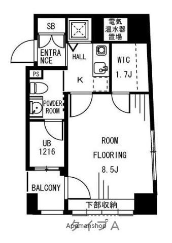 コンフォート東新宿(1LDK/3階)の間取り写真