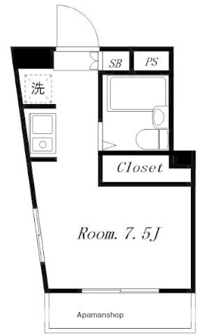 リベルテ新中野(ワンルーム/3階)の間取り写真