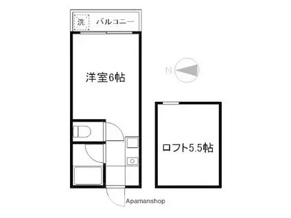 リーガル武蔵関(ワンルーム/1階)の間取り写真