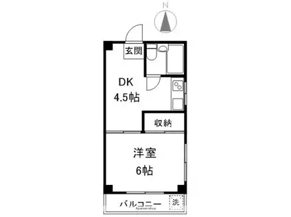 中村マンション(1DK/1階)の間取り写真
