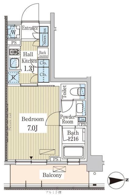 パークアクシス高田馬場テラス(1K/6階)の間取り写真