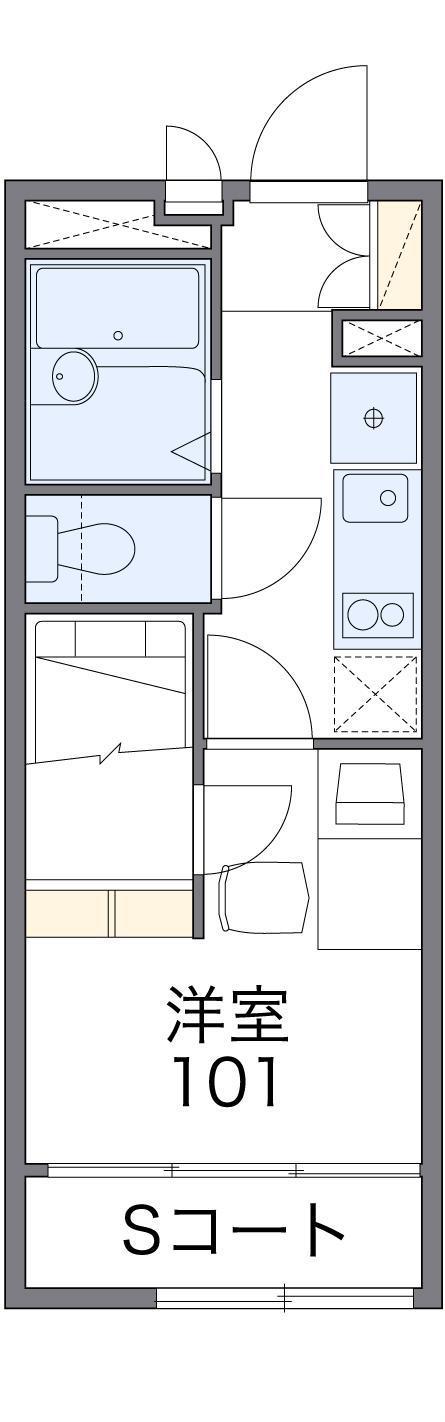 レオパレス彩(1K/1階)の間取り写真