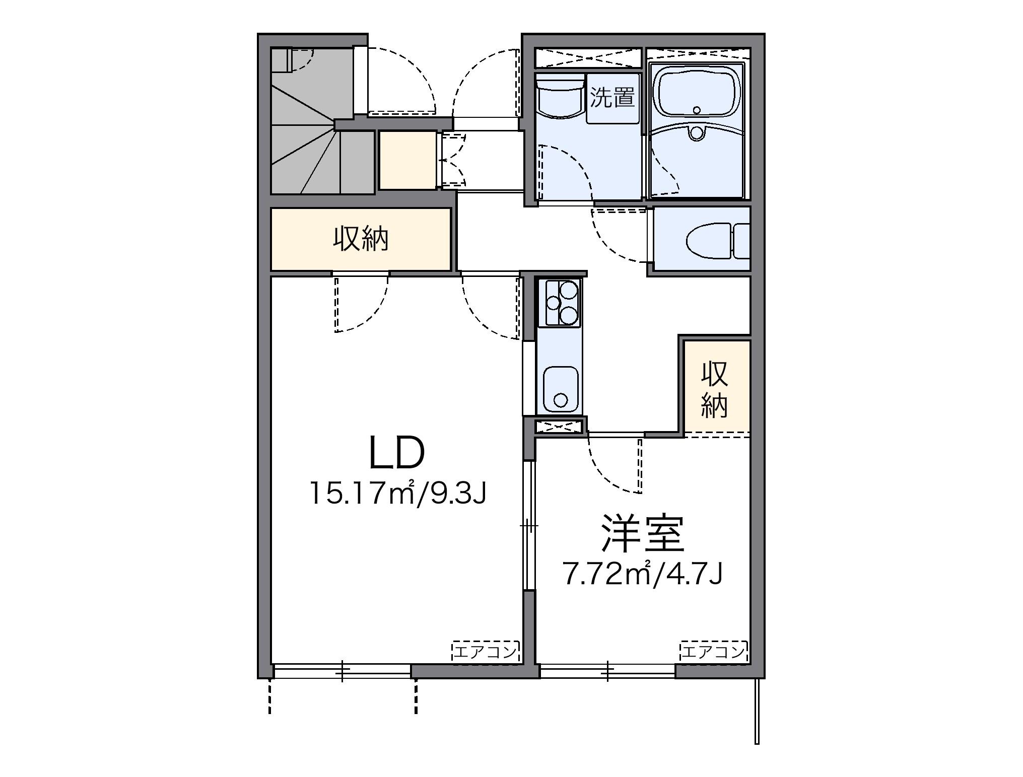 レオネクストグリーンフィールド(1LDK/1階)の間取り写真