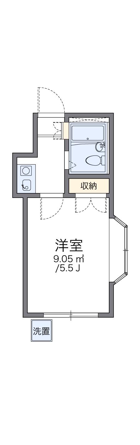 レオパレスエイコーン(1K/1階)の間取り写真