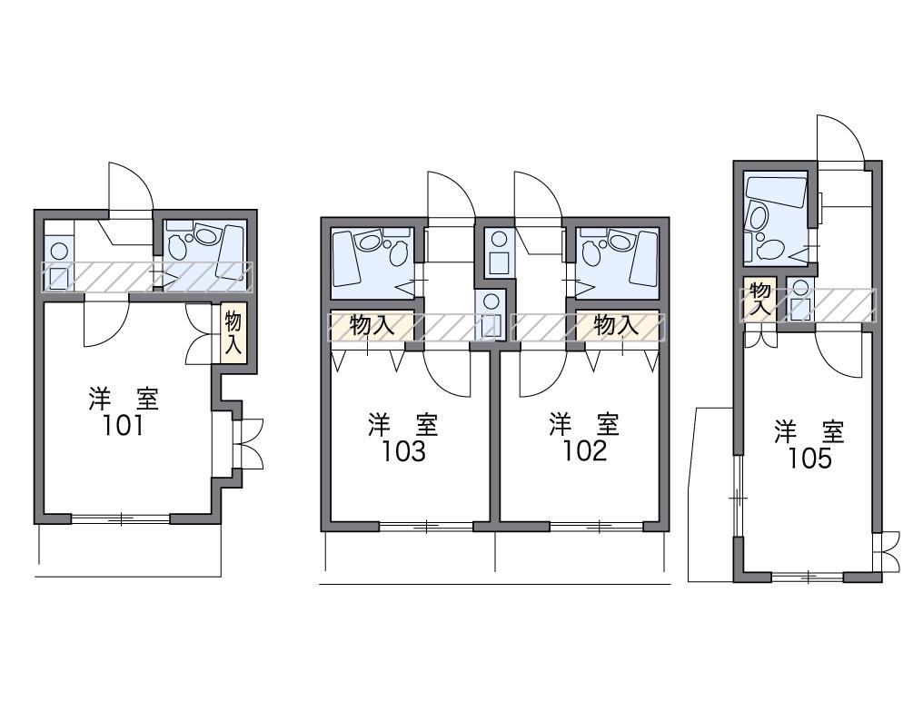 レオパレス新中野第2(1K/1階)の間取り写真