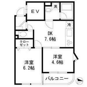 AKKレジデンス新宿(2DK/3階)の間取り写真