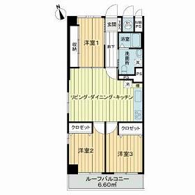 ライオンズマンション石神井公園(3LDK/3階)の間取り写真