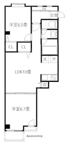 インペリアル吉祥寺(2LDK/2階)の間取り写真