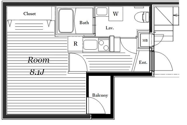 ワーグナーエスプリマンション(1K/1階)の間取り写真