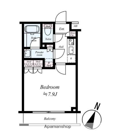 プレール・ドゥーク志村坂上(1K/2階)の間取り写真