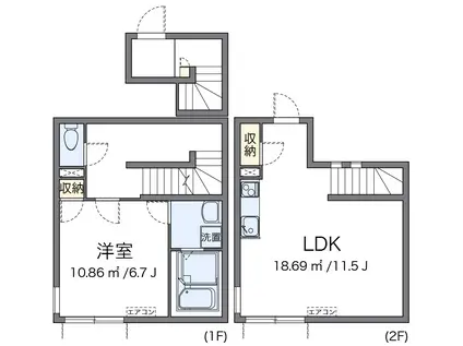 クレイノHIRO72(1LDK/2階)の間取り写真