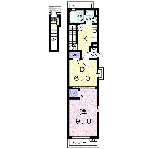 MADONNA(1DK/2階)の間取り写真