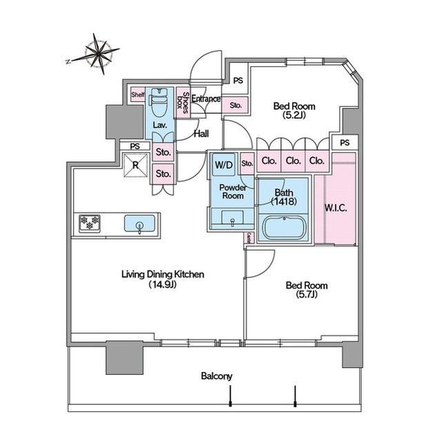 コンフォリア東新宿ステーションフロント(2LDK/11階)の間取り写真