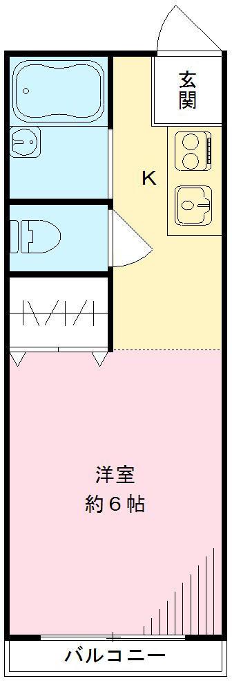 パークサイド坂本Ⅱ(ワンルーム/1階)の間取り写真