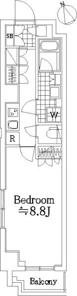 セジョリ大泉学園Ⅱ(1K/2階)の間取り写真