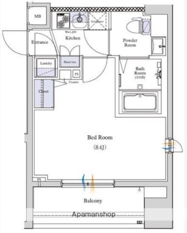 ガリシア中野弥生町(1K/6階)の間取り写真