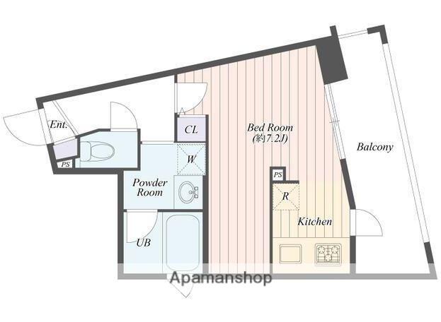 B CITY APARTMENT SHINJUKU NW(ワンルーム/2階)の間取り写真
