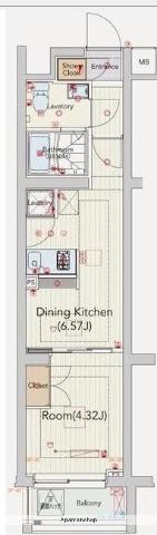 ビバリーホームズ鷺宮(1DK/1階)の間取り写真