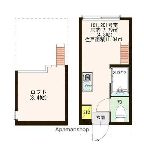 ハーモニーテラス高円寺南(ワンルーム/1階)の間取り写真