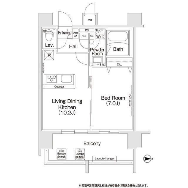 コンフォリア新宿(1LDK/9階)の間取り写真