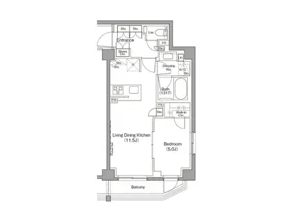 ザパークハビオ三軒茶屋テラス(1LDK/2階)の間取り写真