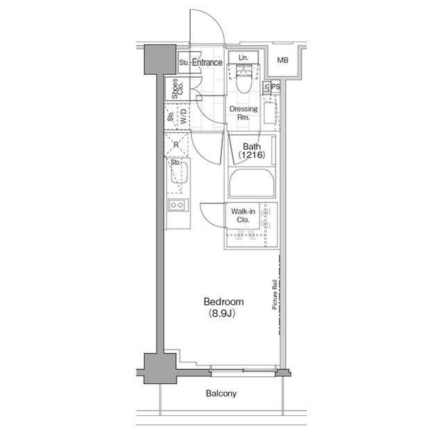 ザ・パークハビオ新宿(ワンルーム/4階)の間取り写真