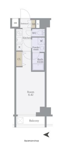 ルフレプレミアム神楽坂(1K/10階)の間取り写真