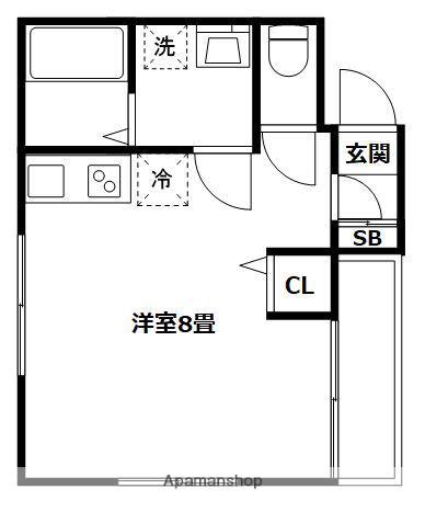 アスペンハイツ(ワンルーム/2階)の間取り写真