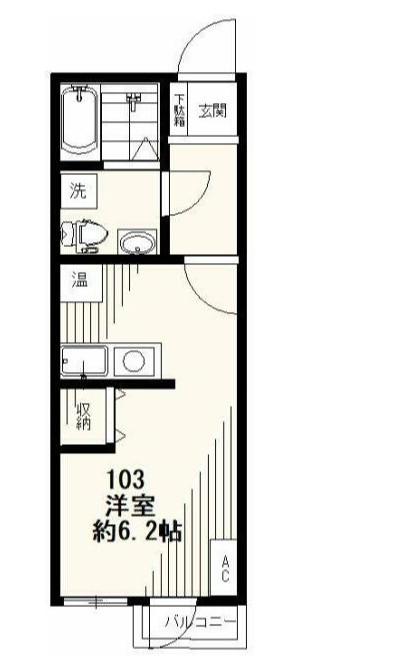 ミレニアス西荻(1K/1階)の間取り写真