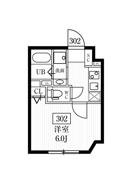エルファーロ練馬(1K/3階)の間取り写真