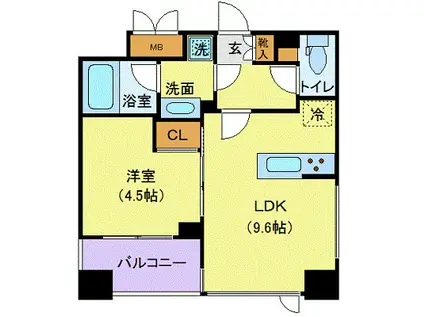 メゾンビスタ渋谷宇田川(1LDK/2階)の間取り写真