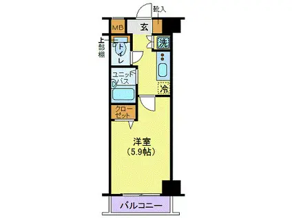 リヴシティ新宿壱番館(1K/3階)の間取り写真